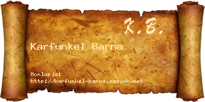 Karfunkel Barna névjegykártya